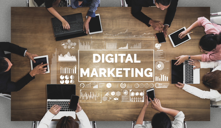 Marketing of Digital Technology Business Concept